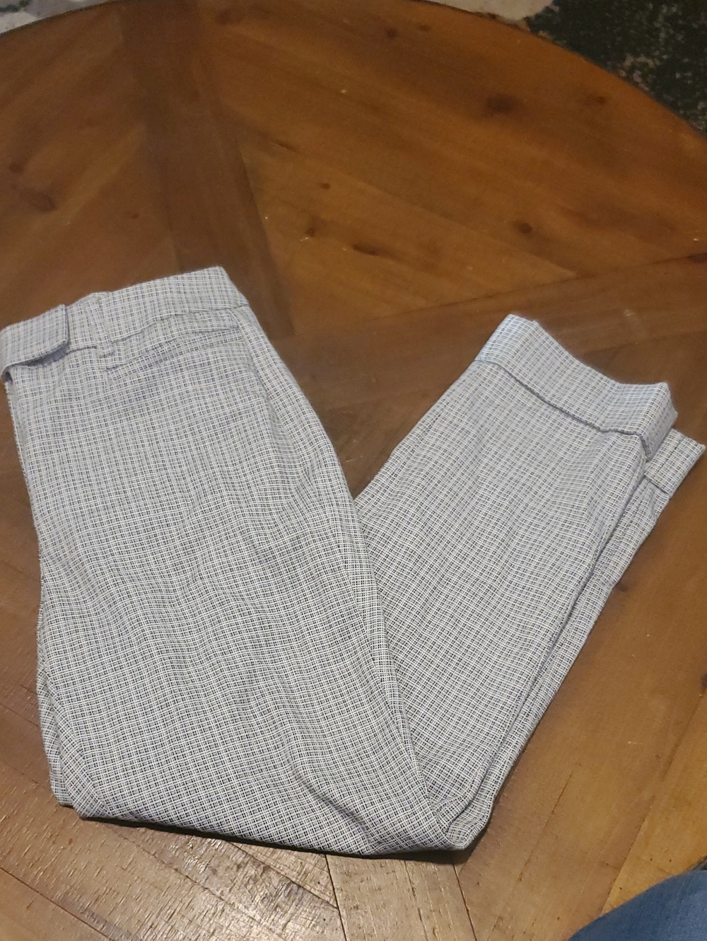 White House Black Market Micro-Check Crop Pants